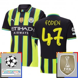 Manchester City Foden 47 Matchtröja Borta Champions League Patches 2024-2025