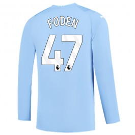 Manchester City Foden 47 Matchtröja Hemma 2023-2024 Långärmad