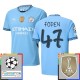 Manchester City Foden 47 Matchtröja Hemma Champions League Patches 2024-2025