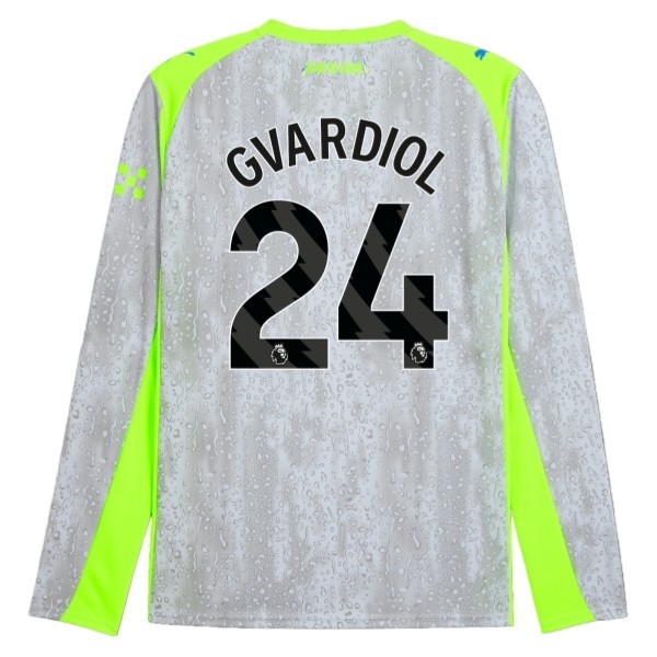 Manchester City Gvardiol 24 Matchtröja Tredje 2025-2026 Långärmad Fotbollsställ Manchester City Gvardiol 24 Matchtröja Tredje 2025-2026 Långärmad Fotbollsställ