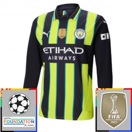 Manchester City Matchtröja Borta Champions League Patches 2024-2025 Långärmad