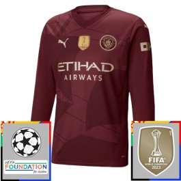Manchester City Matchtröja Tredje Champions League Patches 2024-2025 Långärmad