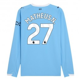 Manchester City Matheus N. 27 Matchtröja Hemma 2025-2026 Långärmad