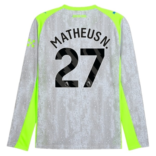 Manchester City Matheus N. 27 Matchtröja Tredje 2025-2026 Långärmad Fotbollsställ Manchester City Matheus N. 27 Matchtröja Tredje 2025-2026 Långärmad Fotbollsställ