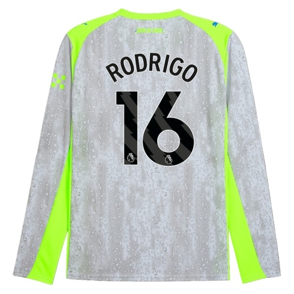 Manchester City Rodrigo 16 Matchtröja Tredje 2025-2026 Långärmad Fotbollsställ Manchester City Rodrigo 16 Matchtröja Tredje 2025-2026 Långärmad Fotbollsställ