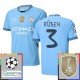 Manchester City Rúben 3 Matchtröja Hemma Champions League Patches 2024-2025
