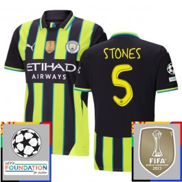 Manchester City Stones 5 Matchtröja Borta Champions League Patches 2024-2025 Manchester City Stones 5 Matchtröja Borta Champions League Patches 2024-2025