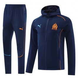 Olympique de Marseille Träningsjacka Ställ 2024-25 - Hoodie Dark Blå