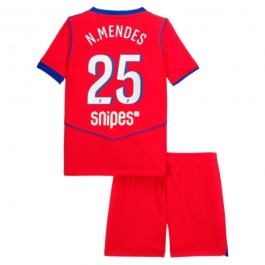 Paris Saint Germain N.Mendes 25 Matchtröja Barn Tredje 2025-2026