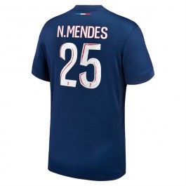 Paris Saint Germain N.Mendes 25 Matchtröja Hemma 2024-2025