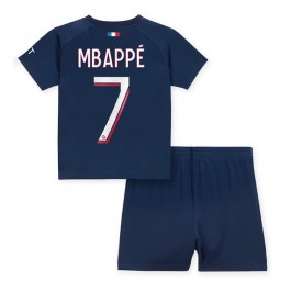 Paris Saint Germain PSG Mbappé 7 Matchtröja Barn Hemma 2023-2024