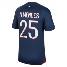 Paris Saint Germain PSG N.Mendes 25 Matchtröja Hemma 2023-2024