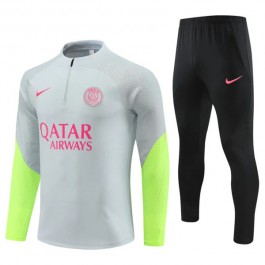 Paris Saint Germain PSG Träningsoverall 2023-24 - 1-4 Zip Grå Rosa