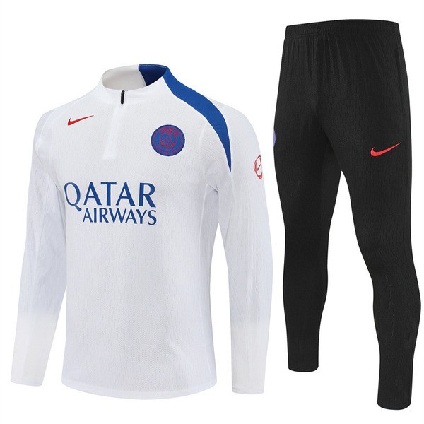 Paris Saint Germain Träningsoverall med Tröja 2025-26 - 1-4 Zip Vit Paris Saint Germain Träningsoverall med Tröja 2025-26 - 1-4 Zip Vit