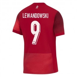 Polen Lewandowski 9 Matchtröja Borta Euro 2024