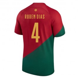 Portugal Rúben Dias 4 Matchtröja Hemma VM 2022