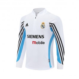 Real Madrid Träningströja 2003-04 - 1-4 Zip Retro Vit
