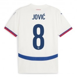 Serbien Jović 8 Matchtröja Borta Euro 2024
