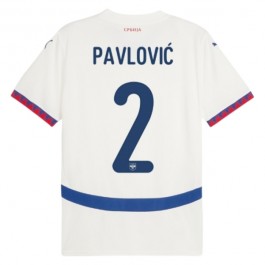 Serbien Pavlović 2 Matchtröja Borta Euro 2024