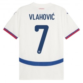Serbien Vlahović 7 Matchtröja Borta Euro 2024