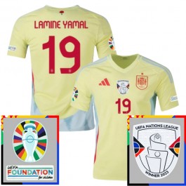 Spanien Lamine Yamal 19 Matchtröja Borta Euro 2024 Patch