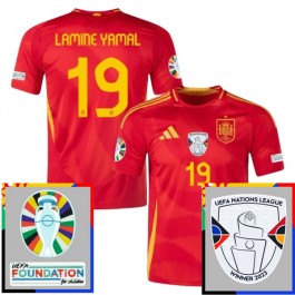 Spanien Lamine Yamal 19 Matchtröja Hemma Euro 2024 Patch