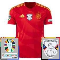Spanien Matchtröja Hemma Euro 2024 Patches