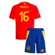 Spanien Rodrigo 16 Matchtröja Barn Hemma Euro 2024