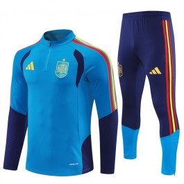 Spanien Träningsoverall Barn 2026-27 - 1-4 Zip Blå Spanien Träningsoverall Barn 2026-27 - 1-4 Zip Blå
