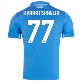 SSC Napoli Kvaratskhelia 77 Matchtröja Hemma 2024-2025
