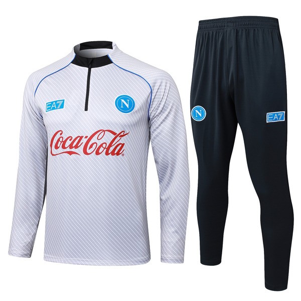 SSC Napoli Träningsoverall med Tröja Barn 2025-26 - 1-4 Zip Grå SSC Napoli Träningsoverall med Tröja Barn 2025-26 - 1-4 Zip Grå