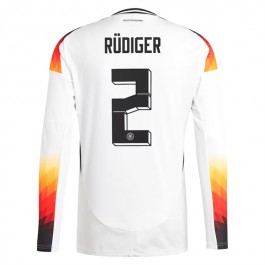 Tyskland Rüdiger 2 Matchtröja Hemma Euro 2024 Långärmad